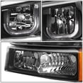thumbnail image 3 of DNA Motoring LED DRL Headlight Turn Signal Bumper Lamp for 2003-2007 Chevy Silverado, Black, 3 of 6