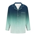 thumbnail image 6 of Men 2 Piece Pajamas Sets Long Sleeve Shirts and Pants Pajama Outfits Lightweight Gradient Printed Sleepwear Loungewear Set with Pocket, 6 of 6