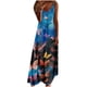 thumbnail image 2 of ICHUANYI Clearance Women Fashion Sling Mid-waist V-neck Sleeveless Printing Slim Beach Long Dress(Blue, S) Ichuanyi Ichuanyi, 2 of 5