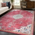 thumbnail image 4 of Beverly Rug Machine Washable Easy Cleaning Indoor Non-Slip Rugs Fuchsia / Cream 6'7"x9', 4 of 9