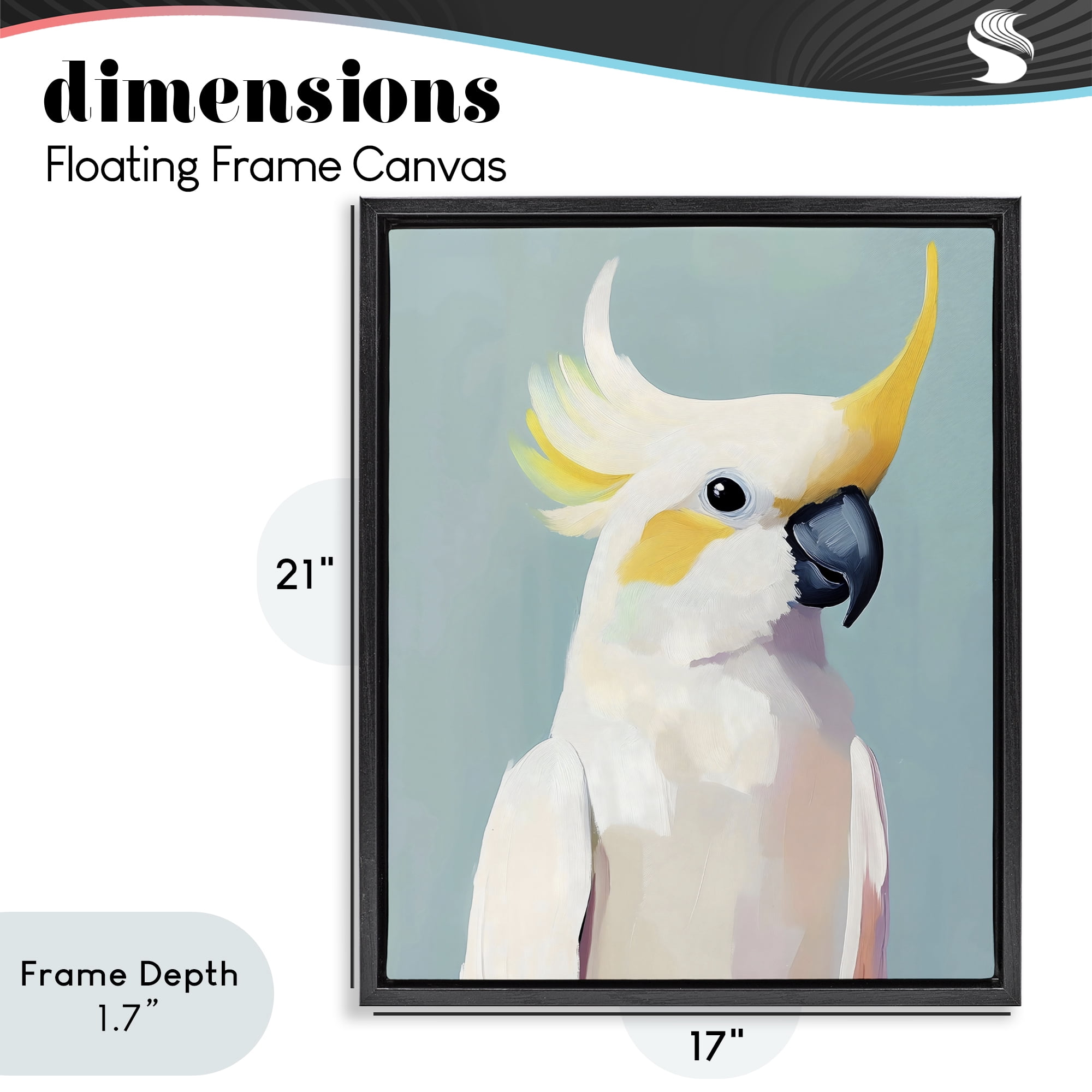 Stupell Industries Yellow Crested Cockatoo Black Framed Floater Canvas Wall Art, design by The Prints Vibe