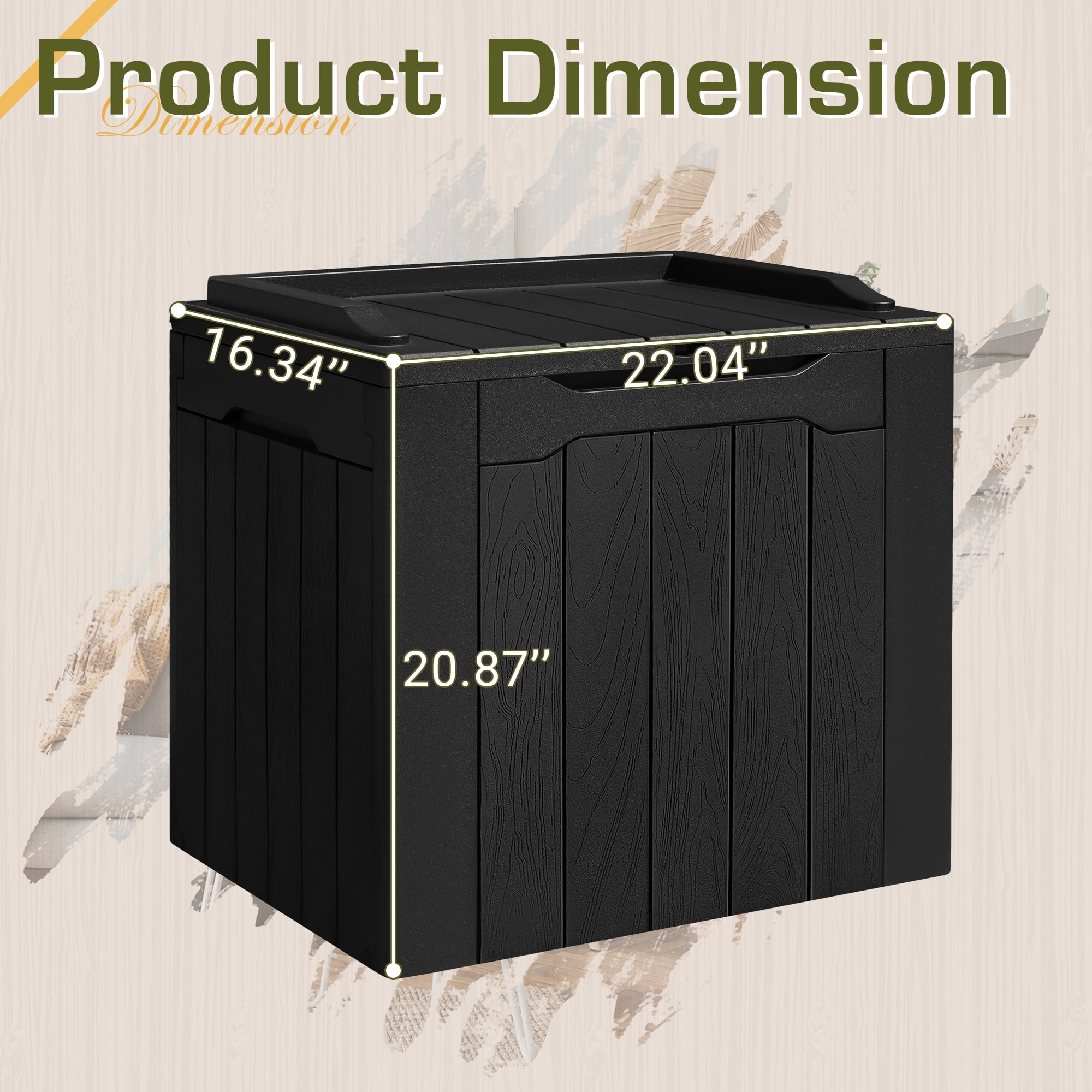 Vineego 28 Gallon Resin Deck Box Waterproof, UV Resistant Outdoor Storage Box