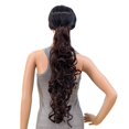 thumbnail image 1 of SWACC Extensiones de cola de caballo con clip de rizos desordenados de 24.0 in de largo, clip sintético con cordón rizado, extensiones de pelo con clip de mandíbula (marrón oscuro-4#), 1 of 4