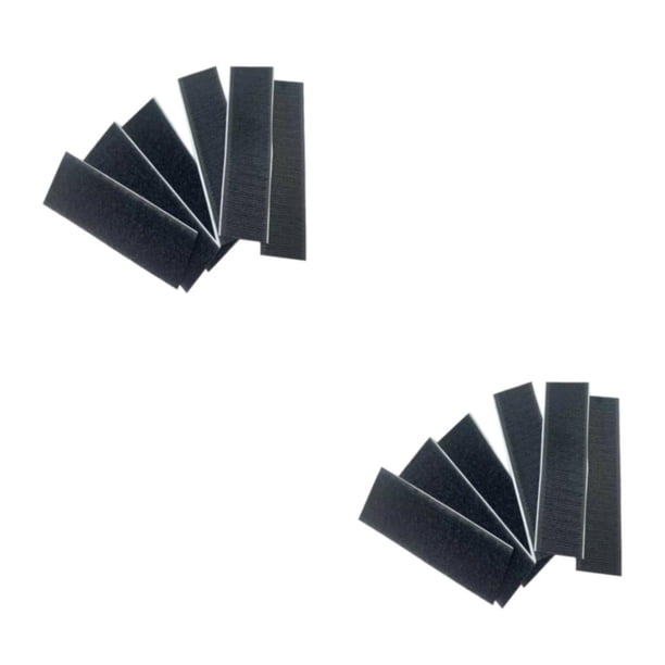 Bearachild Correa de hebilla de doble cara de fuerte adherencia blanca - Fijación sin daños Cinta de rebaba multifuncional fácil de manejar negro 25*100mm un par 2Conjunto