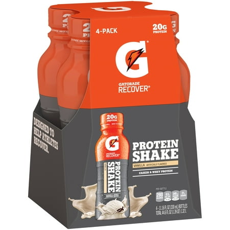 Gatorade Recover Protein Shake, Vanilla, 20g Protein, 4 Ct