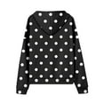 thumbnail image 5 of XIAONU Womens Hoodies Fleece-Lined Polka Dot Printed Drawstring Zippered Hoodie Solid Color Baggy Hooded Sweatshirt Jacket With Pockets, 5 of 5