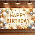 thumbnail image 5 of Golden Letters Happy Birthday Banner Decorative Design Colorful Balloons Celebration Star Elements for Birthday Party Photo Shoot Holiday Celebration, 5 of 7