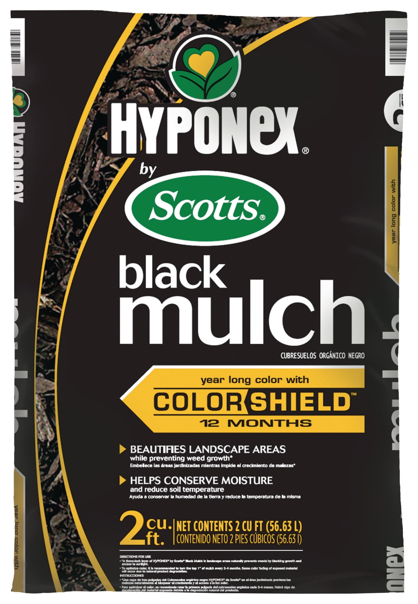 Hyponex by Scotts Black Mulch, 2 cu. ft., Provides YearLong Color