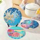 thumbnail image 4 of 4 piezas Seashell Rose House Diamond Art Place Mat con soporte para mesas de comedor, 4 of 8
