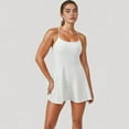 thumbnail image 2 of Women's Activewear Tennis Dress with Spaghetti Straps and A-Line Skirt Design - Medium, White, 2 of 7