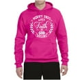 thumbnail image 2 of Wild Bobby Worry Ends When Faith In God Begins Inspirational/Christian Unisex Graphic Hoodie Sweatshirt, Fuschia, XX-Large, 2 of 5