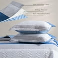 thumbnail image 7 of Kasentex Lightweight Reversible Stripe Quilt Set Bedding- Sky Blue and Ivory White, 7 of 7