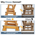 thumbnail image 5 of HOMREST Patio Glider Bench Chair Set with Cup Holders Wooden Outdoor Loveseat Glider with Ergonomic Deep Contoured Seat and High Roll Back, Heavy Duty 800LBS for Garden Porch Balcony, Brown, 5 of 10