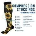 thumbnail image 2 of FORMRS Womens Knee High Socks Casual Long Thick Travel Daily Wear, 1 Pair, Black Sunflower Pattern, 2 of 6