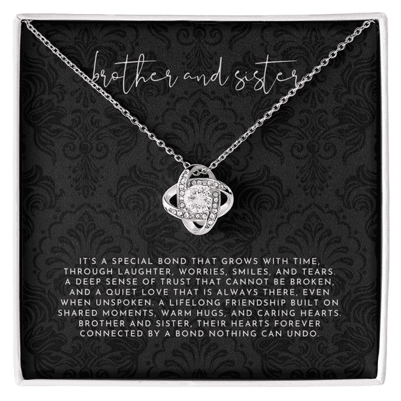 Bond Between Brother And Sister Necklace Love Knot Necklace Standard Box