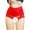 Red, variant on WMTBSRSW Women's Briefs Underwear High Waist Tummy Control Panties Seamless Crotchless Panties for Sweet Night Jacquard Ladies Soft Stretch Panty