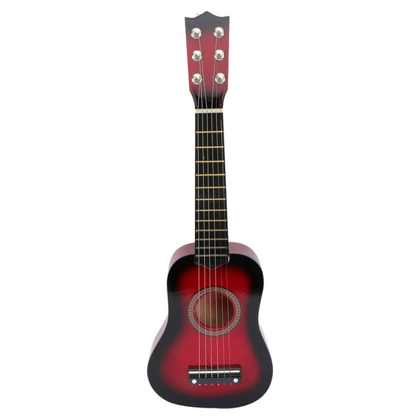 Guitarra acústica para niños de 21 pulgadas y 6 cuerdas de madera, guitarra portátil de juguete, mini instrumento musical, juguetes educativos, guitarra de madera de juguete para niños y niñas