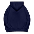 thumbnail image 3 of Pullover Hoodie with Adjustable Drawstring Hood and Front ESSENTIALS Lettering Print Casual Loose Fit Design Blue M, 3 of 7
