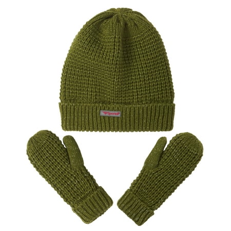Sportoli Women's and Girls' Kids 2-Piece Lurex Knit Cold Weather Accessory Set Warm Fleece Lined Pull On Hat Scarf and (Best Women's Cold Weather Gloves)