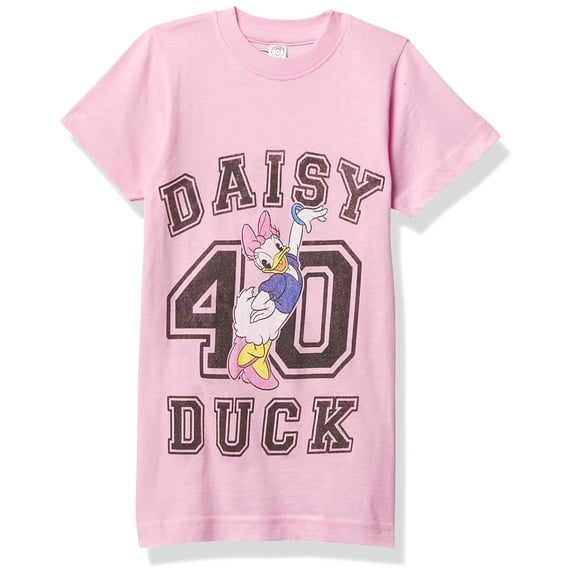 Disney Daisy Duck Girls Light Pink Solid Crew Tee Shirt XL