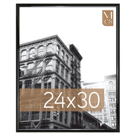 MCS Trendsetter 24x30 Poster Frame Black High-Gloss, Vertical & Horizontal Wall Hanging Large Picture Frame for Photos, Posters & Art Prints (1-Pack)