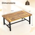 thumbnail image 3 of Gymax Acacia Wood Coffee Table Indoor Outdoor Rectangle Center Table w/ Thickened Top, 3 of 10