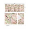 thumbnail image 3 of Pink Green Flower Curtain Valance for Windows/Living Room/Kitchen/Bathroom/Café, Short Rod Pocket Tier Curtain Window Treatment Panel Watercolor Summer Botanical Topper Curtain 42''x18'', 3 of 6