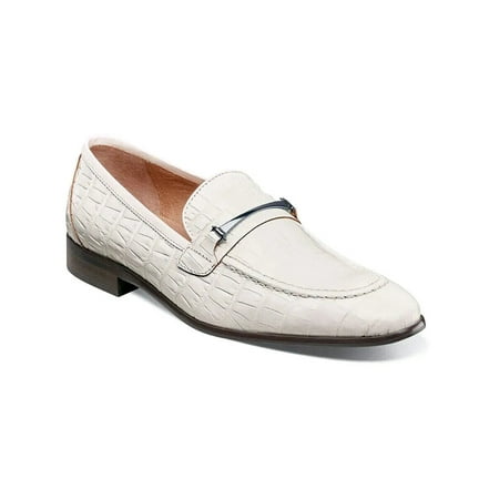 

Stacy Adams Ferdinand Moc Toe Bit Slip On Dressy Men s Shoes White 25455-100