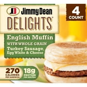 Jimmy Dean Delights Turkey Sausage, Egg White & Cheese English Muffin, 16.4 oz, 4 Count (Frozen)
