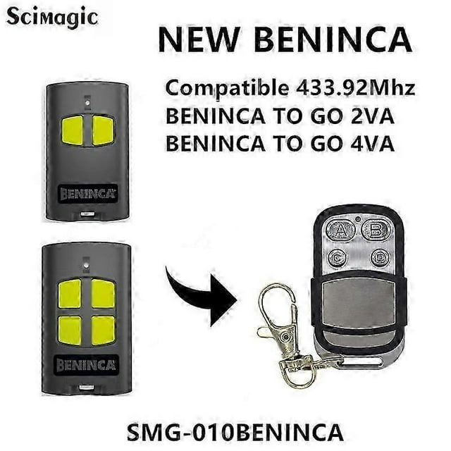 100% Compatible Beninca To Go 2va Garage Remote Beninca To Go 4va 433mhz Gate Remote Control Rolling Code 4 Buttons Key Fob
