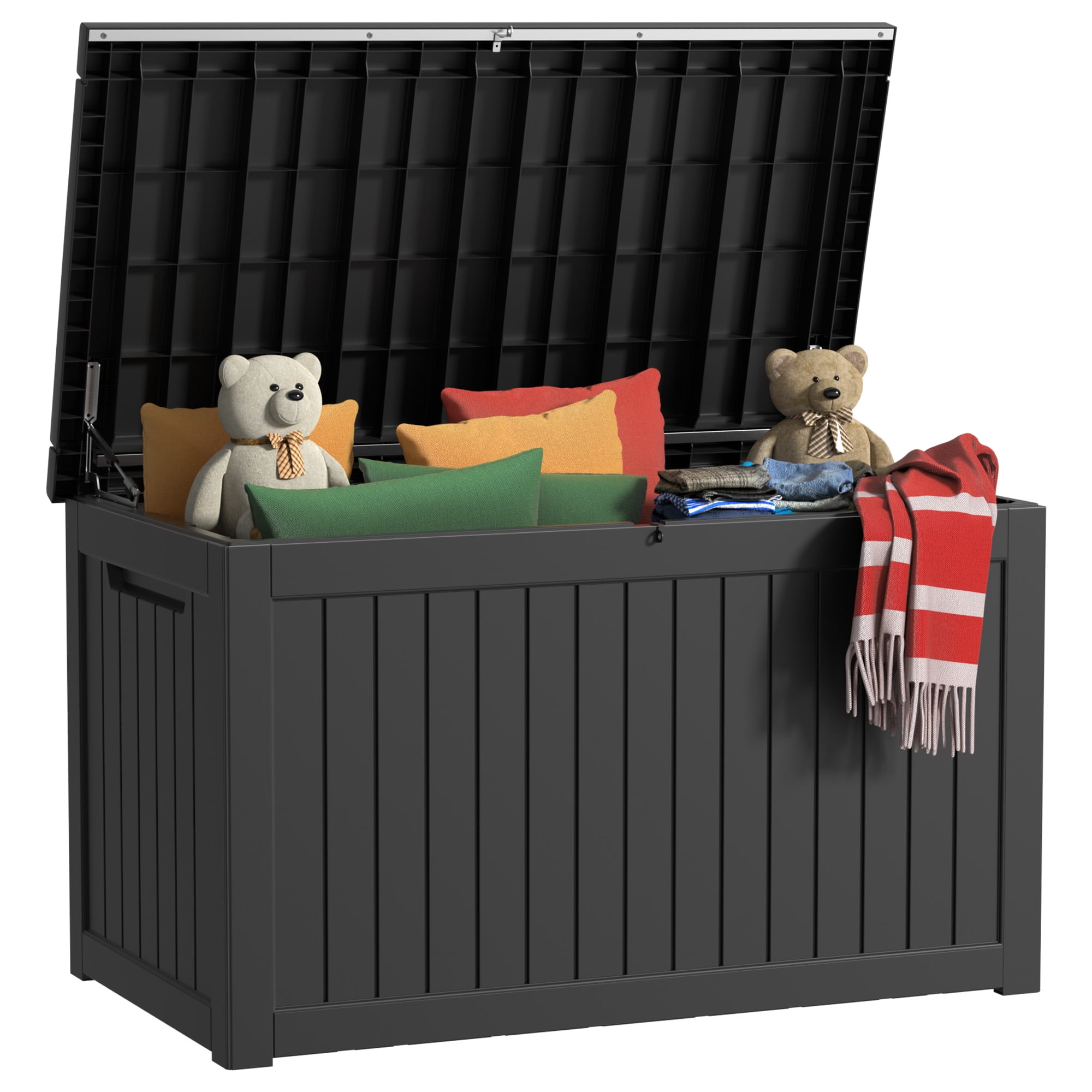 Outdoor Rack Box EasyUp 230 Gallon Resin Deck Box, Lockable Patio Outdoor Storage Box ...