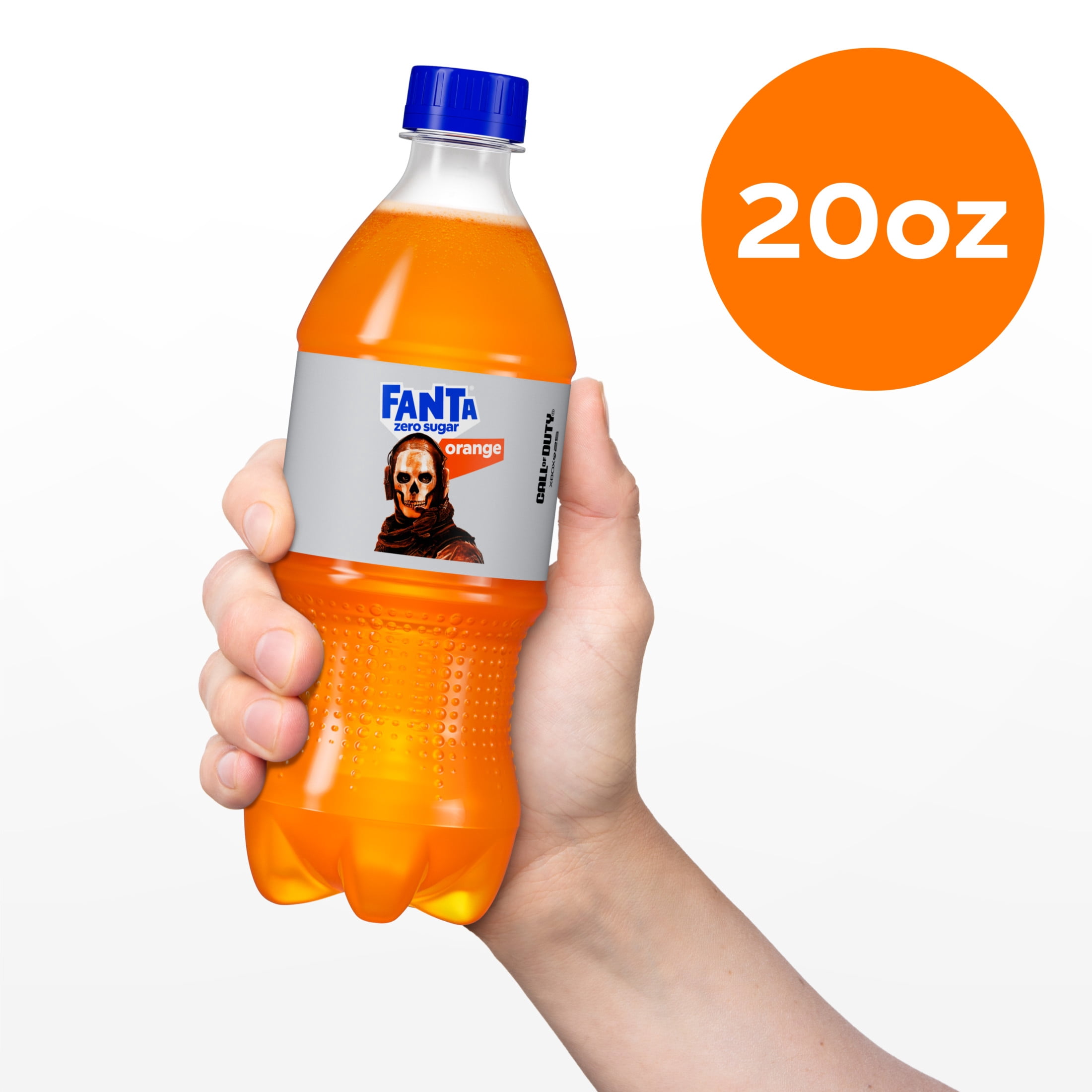 (4 pack) Fanta Zero Sugar Orange Soda Pop Bottle, 20 fl oz