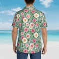 thumbnail image 6 of Xecao Rose Flowers print Hawaiian shirt - a stylish short-sleeve button-down for men, perfect for casual beach and tropical outings., 6 of 9