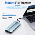 thumbnail image 5 of VILINICE USB C Hub, 9-in-1 USB C Dock Laptop Docking Station with 1080P HDMI, RJ45 Ethernet Multiport Adapter with Charging, USB 3.0, SD/TF Card Reader, Compatible with MacBook/PC/USB-C Devices, 5 of 10