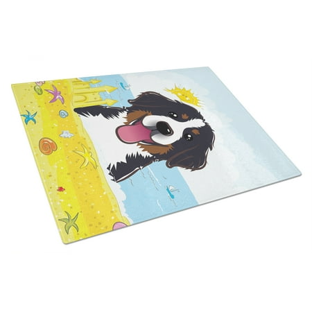 

Caroline s Treasures Bernese Mountain Dog Summer Beach Glass Cutting Board Large