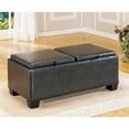 thumbnail image 4 of Faux Leather Storage Cocktail Ottoman, Black, 4 of 4
