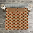 thumbnail image 3 of Ambesonne Circle Quilted Bedspread Set 3 Pcs, Curvy Waved Old Spots, King Size, Multicolor, 3 of 3