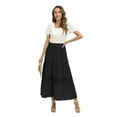 thumbnail image 2 of Women's Polka Dot Hollow Out Long Skirt Lace Stitching Pleated Loose High Waist Dress, 2 of 8