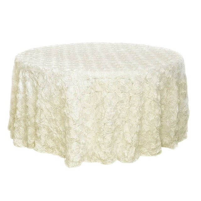 POINTERTECK 120cm Ronde 3D Tissu Rose Nappe Table Couverture Mariage Banquet Fête Décor