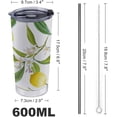 thumbnail image 2 of 20oz Lemon Fruits Background Floral Stainless Steel Tumbler with Lid and Straw, Insulated Coffee Tumbler Cup Travel Mug for Mom Dad Gift Valentines Day Gifts, 2 of 6