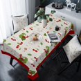 thumbnail image 4 of Rectangle Tablecloth 60x120 Inch Retro Red Cherry Texture Waterproof Table Cloth, Polyester Washable Table Covers for Dining Table, Parties, Camping Watercolor Vintage, 4 of 6