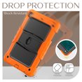thumbnail image 7 of XYX For iPad 6th/5th Generation Case 9.7 inch 2018/2017, 3in1 Heavy Duty Shockproof Tablet Case with Stand, Shoulder Strap, Orange, 7 of 7