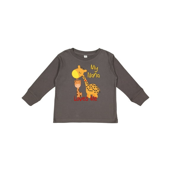 Inktastic My Nana Loves Me Giraffe Boys or Girls Long Sleeve Toddler T-Shirt