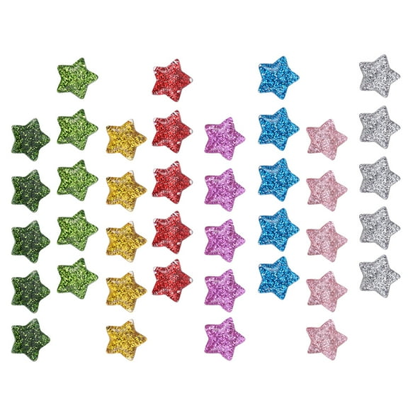 FONDOTIN 40Pcs Resin Stars Mini Craft Embellishments For Wedding Scrapbook Decorative Artists