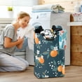 thumbnail image 5 of Yayeee Freestanding Laundry Hamper with Handle Collapsible Large Storage Basket for Clothes, Blue Oranges, 5 of 7