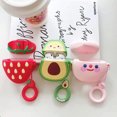 thumbnail image 2 of Funda portátil para auriculares tipo concha de sandía de la serie de frutas 3D de dibujos animados lindos, 2 of 8