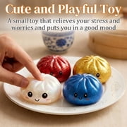 6 color options glitter dumpling squishy with box, stress relief squeeze toy.