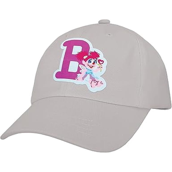 Sesame Street Elmo & Abby Kids Toddler Cap with Initial, Toddler Boys Hat, Youth Girl Baseball Cap, Cute Toddler Baseball Cap