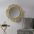 thumbnail image 6 of Martha Stewart Eden Gold Gingko Leaf Round Wall Mirror 30.5" in Gold, 6 of 6