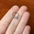 thumbnail image 5 of Body Candy 16G 3116L Stainless Steel Horseshoe Circular Barbell Blue Snowflake Horseshoe Septum Ring 3/8, 5 of 5